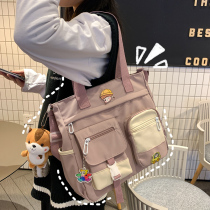 Girls class bag women shoulder bag large capacity female college students big bag women 2020 new shoulder bag canvas