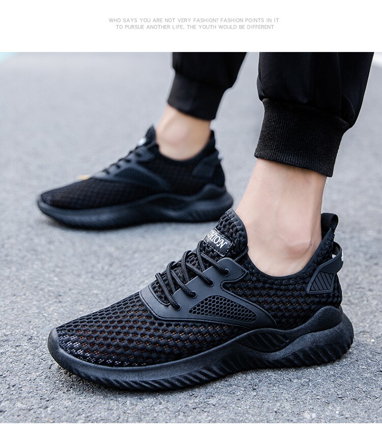 Mesh обувь 夏天全网面透气镂空男鞋休闲 𫔮薄款网鞋夏季男士轻便防臭网眼运动鞋