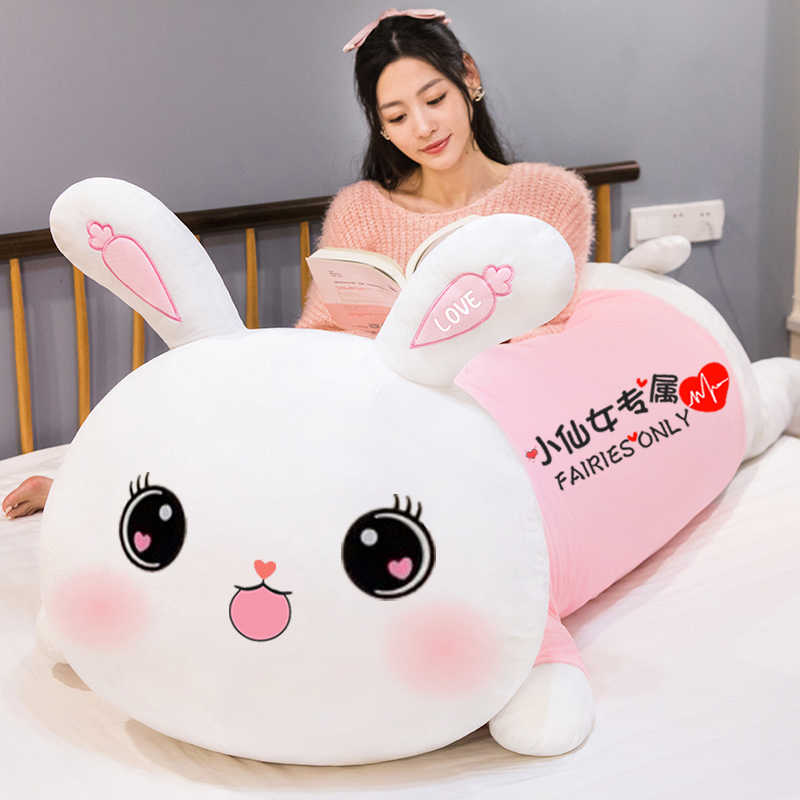 Rabbit Plush Doll Holding Pillow Sleeping Cloth Doll Girl Girl Day Gift Bed Paparazzi Cute Big Number Doll Super Soft