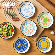 Ceramic Flavor Plate Sauce Plate Seasoning Hot Pot Dip Soy Sauce Vinegar Side Dishes Snacks Vegetable Plate Bowl Bone Plate Small Plate Shisu