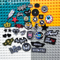 Self-adhesive patch down down jacket T-shirt fashion cloth sticker shoe hat black embroidery badge no trace repair hole trumpet