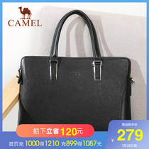 Camel mens bag new business casual briefcase leather handbag Mens shoulder messenger bag computer bag