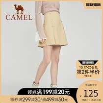 Camel womens A-line skirt womens 2022 autumn new pleated skirt skirt womens casual skirt anti-skid