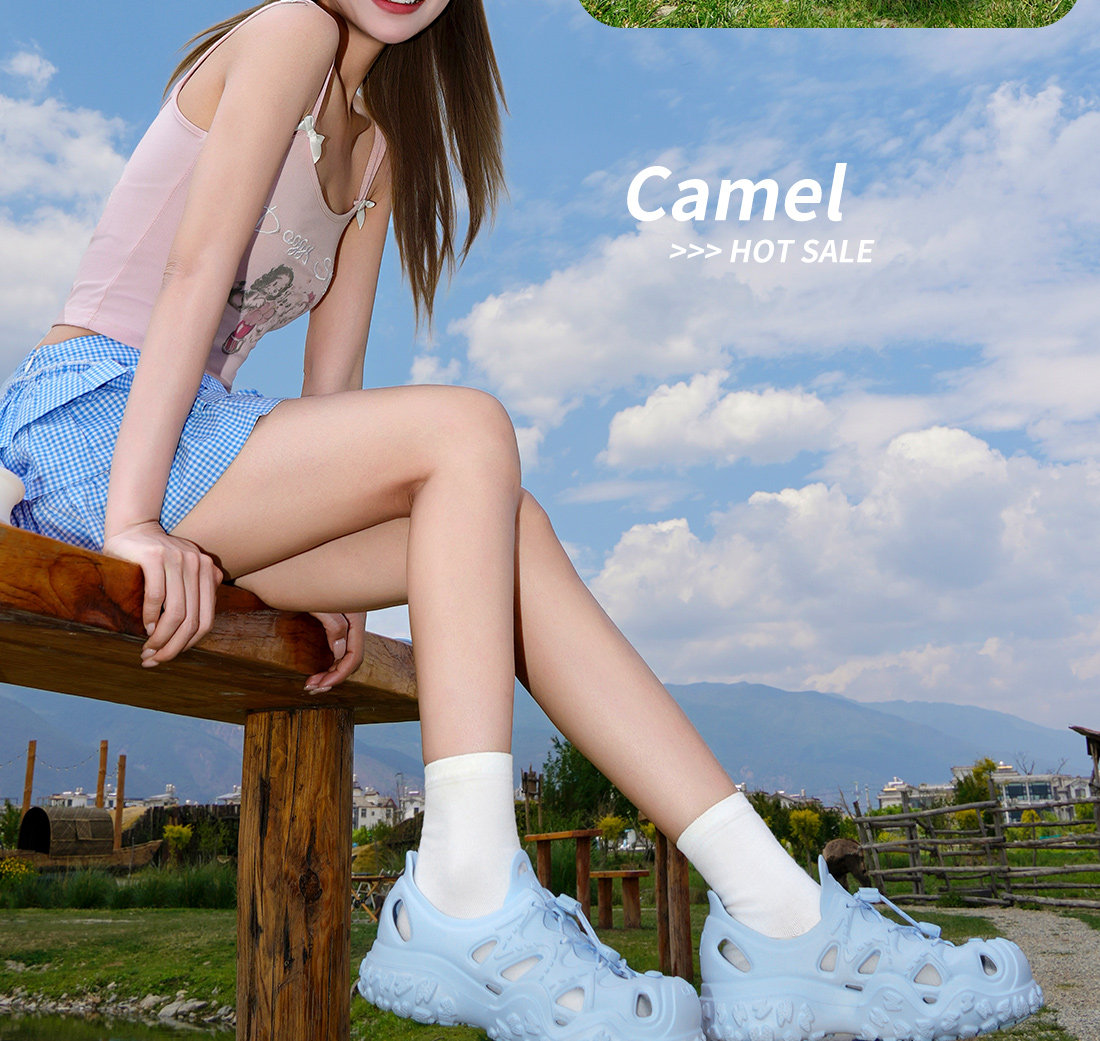 Сандалии 骆驼女鞋2025夏季新款情侣户外溯溪鞋沙滩鞋休闲 𫔮凉鞋丑萌洞洞鞋 Camel