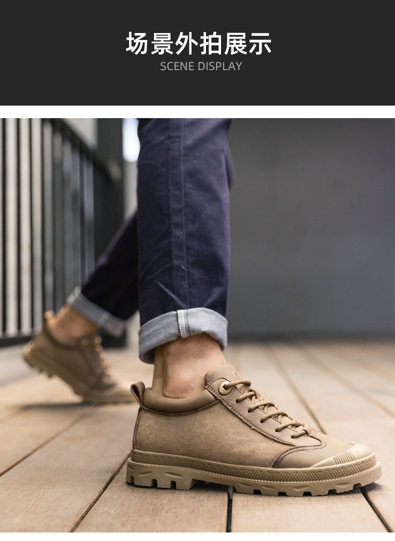 Giày nam lạc đà 2019 mùa thu và mùa đông mới Martin giày nam đế thấp bốt ngắn - Giày thấp giày sneaker nam trắng