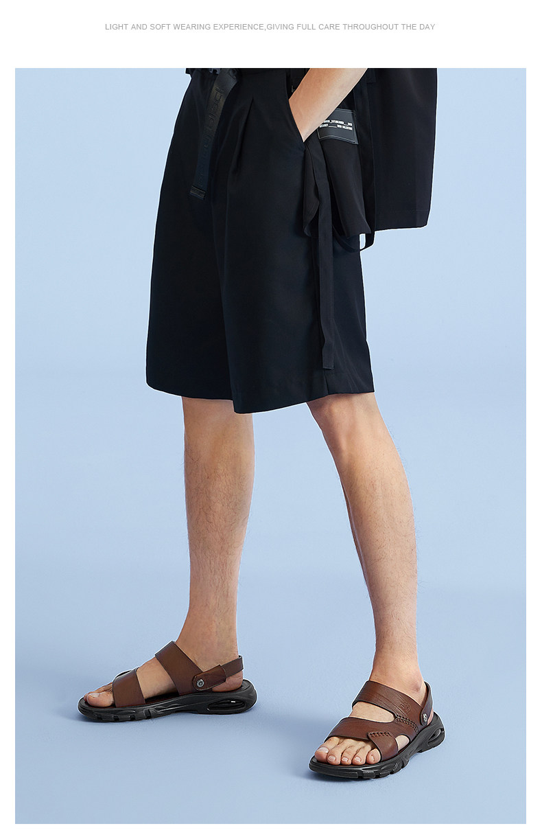 Летние босоножки, тапочки для отдыха, пляжная обувь, из натуральной кожи, мягкая подошва 