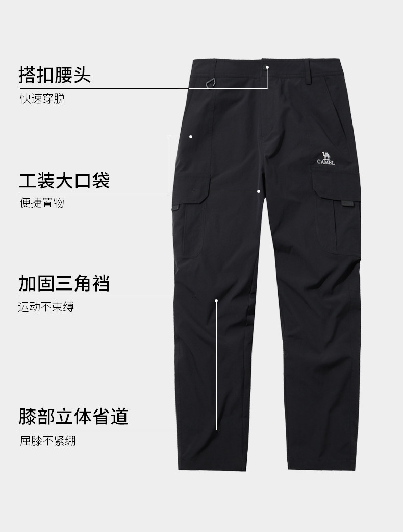 Дорожные спортивные утепленные модные трендовые штаны, свободный прямой крой Camel 