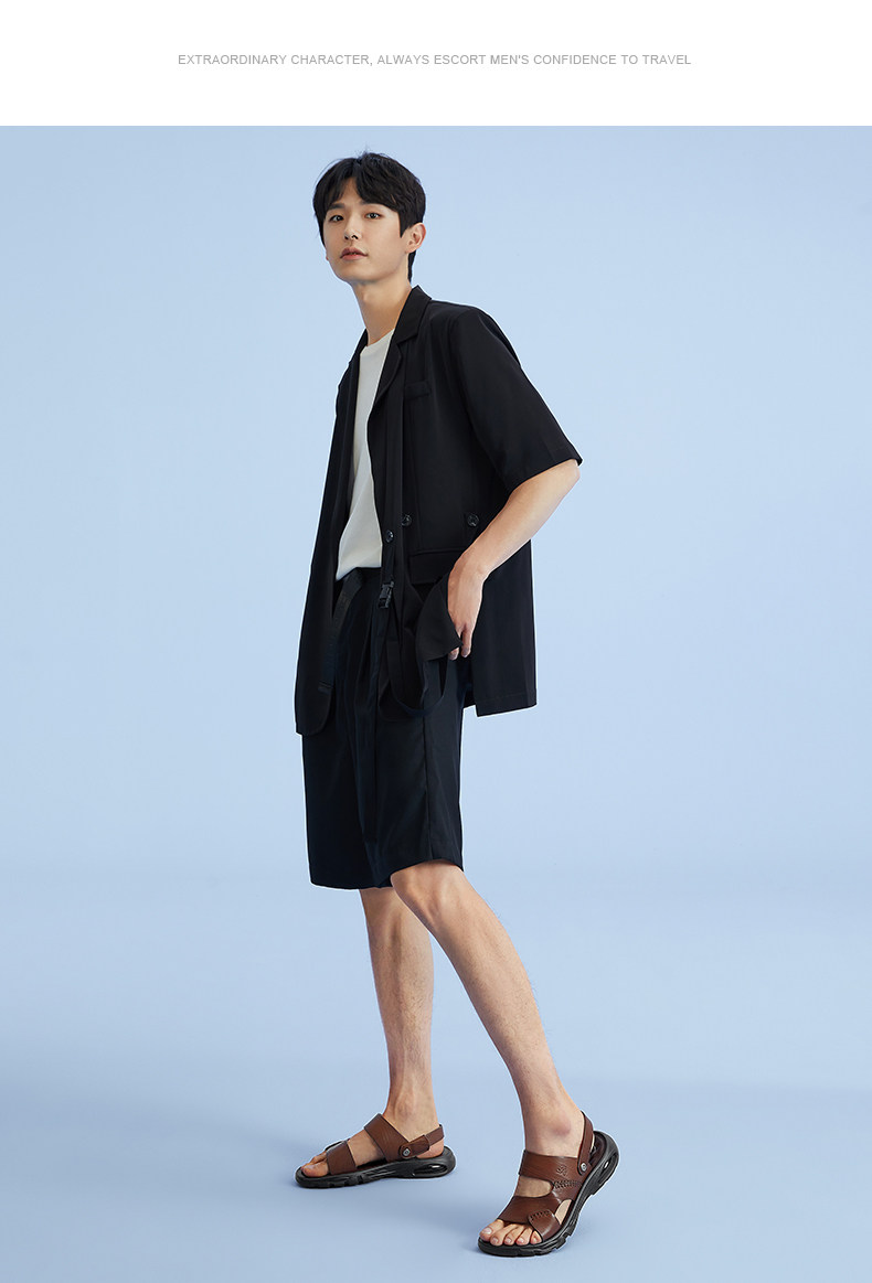 Летние босоножки, тапочки для отдыха, пляжная обувь, из натуральной кожи, мягкая подошва 