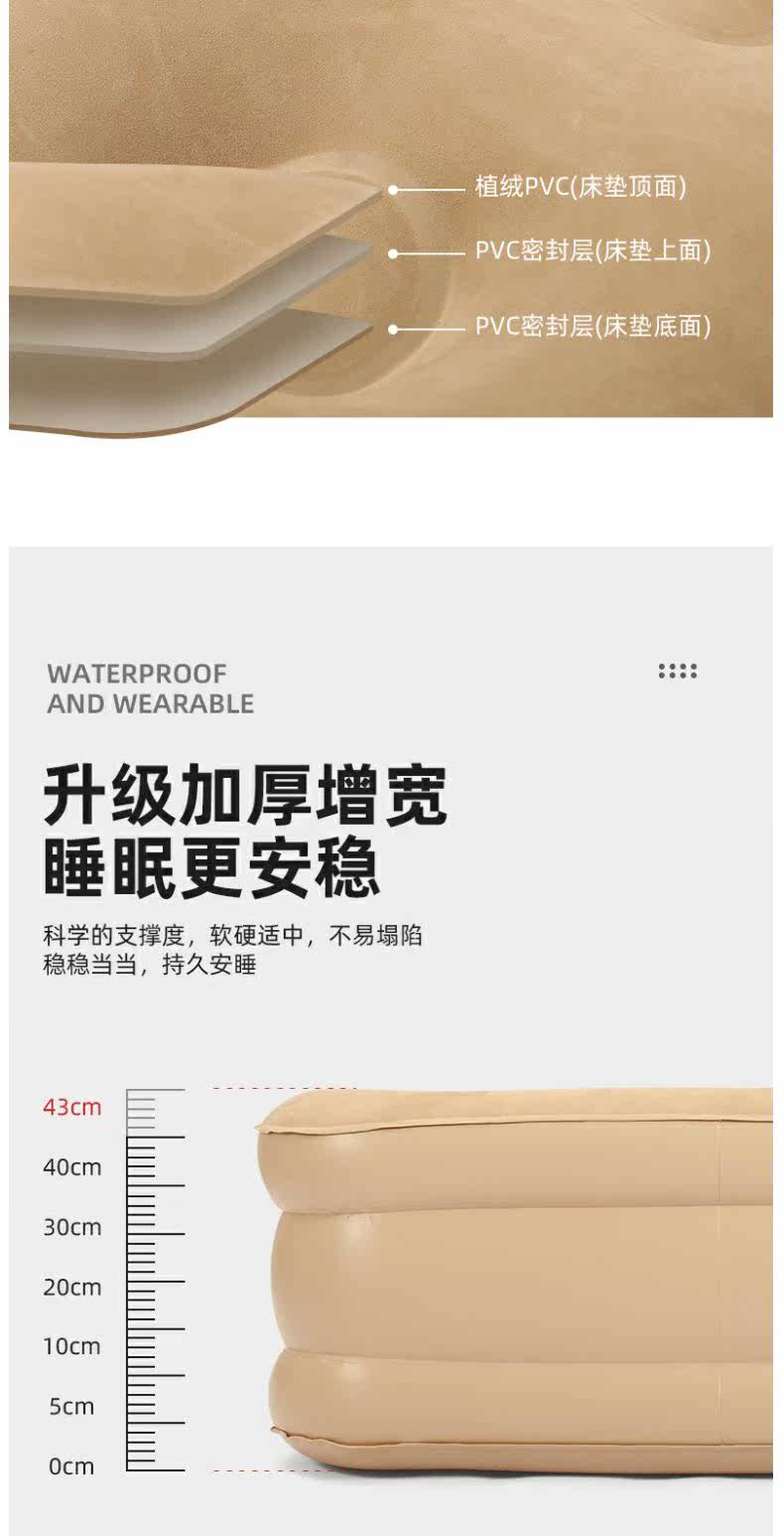 Автоматический портативный надувной матрас в обеденный перерыв для кемпинга, увеличенная толщина     