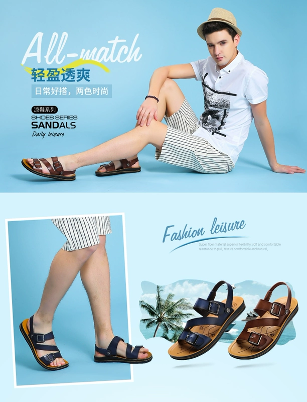 Dép lạc đà cho nam Mùa hè giản dị Hai đôi giày đi biển Nhẹ thoải mái Joker Open Toe Casual Sandals Đàn ông