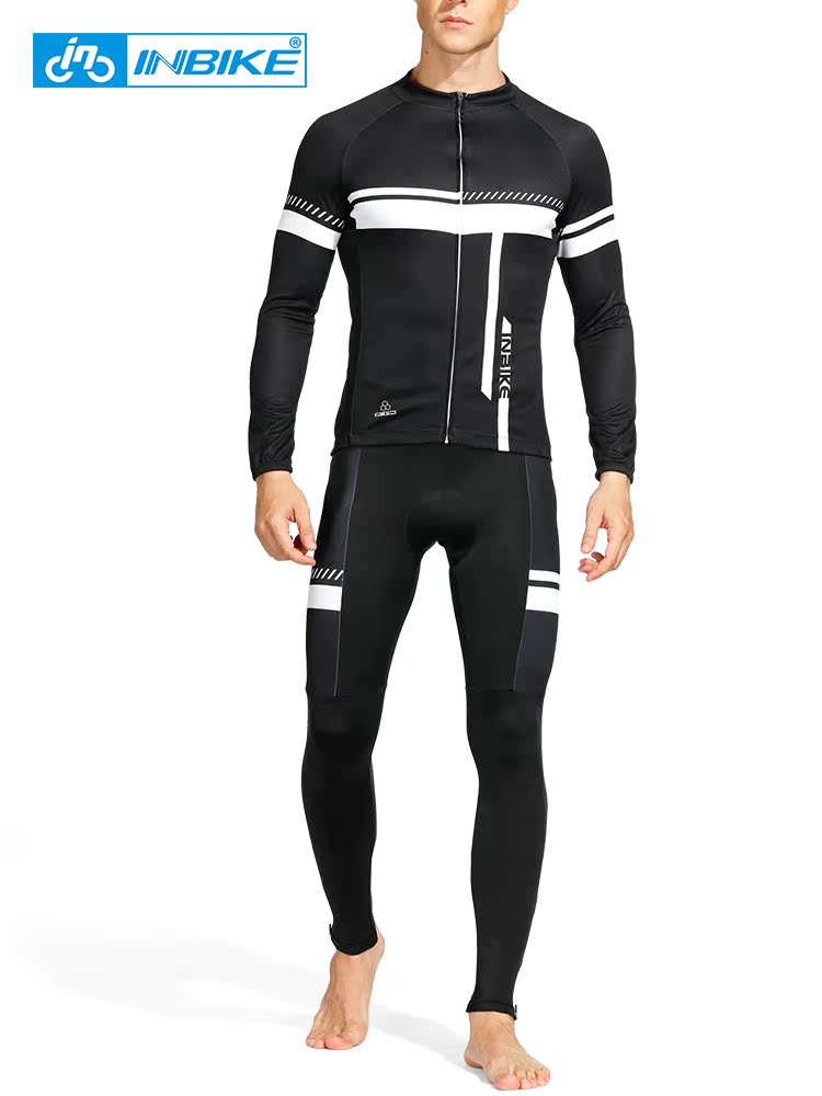 INBIKE cycling suit Men's mountain bike road bike spring and summer long sleeve top pants suit Bicycle cycling equipment