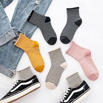 Pile socks children in the spring and autumn stripes socks children Korean version of the National College wind cute Japanese Joker