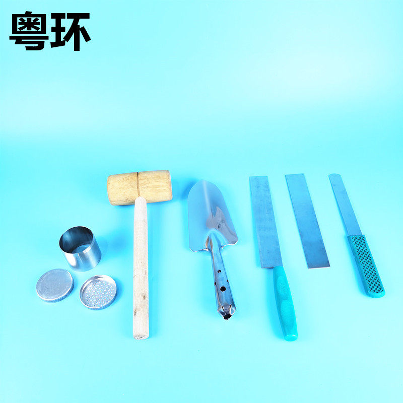 Soil Sampling Soil Cutter Stainless Steel Sampling Shovel Scraper Soil Conditioning Knife Wooden Shovel Wooden Hammer Ring Knife