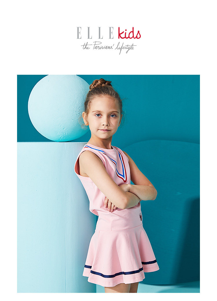 ELLE kids  2020年夏季新款 女童海军风无袖连衣裙 图1