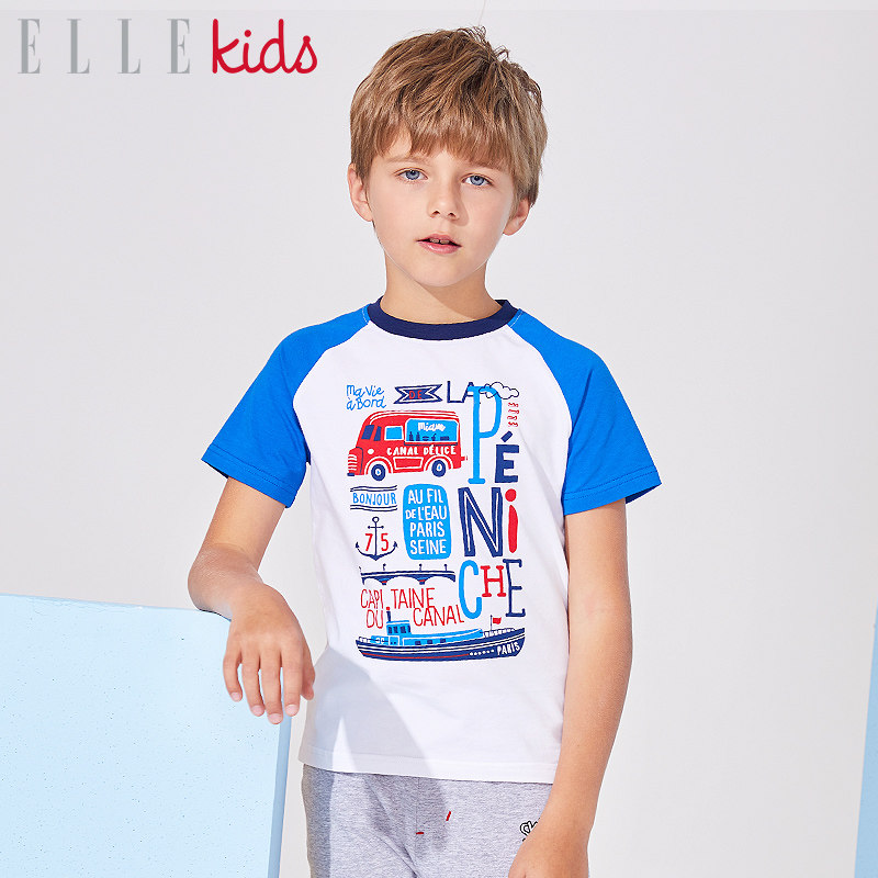 ELLE kids 圆领短袖 男童T恤 天猫优惠券折后￥49包邮（￥99-50）2色可选
