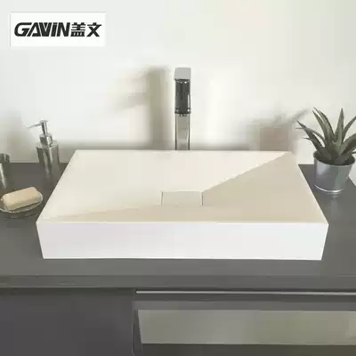 Nordic upper basin rectangular wash basin household wash basin cosmetic room artificial stone one-body basin washbasin Basin
