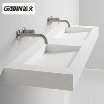 One-piece Wall-type invisible water artificial stone basin bathroom cabinet bathroom cabinet bathroom cabinet Hand Washing Table Customization