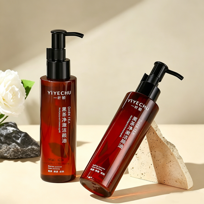 黑茶卸妆油眼唇洗卸养三合一深层清洁毛孔净澈洁颜油官方正品店