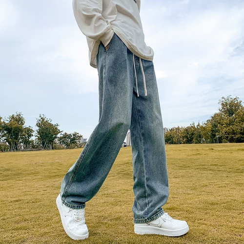 Джинсы, тонкие штаны, оверсайз, свободный прямой крой