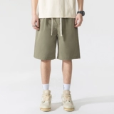 Тонкие шорты, шелковые пляжные летние штаны, в американском стиле, свободный прямой крой