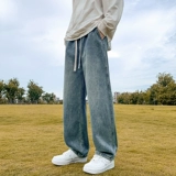 Джинсы, тонкие штаны, оверсайз, свободный прямой крой