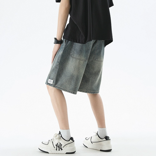 Штаны, джинсы, шорты, оверсайз, в американском стиле, свободный прямой крой