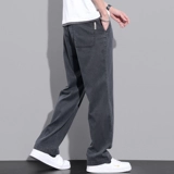 Летние трендовые тонкие джинсы, черные штаны для отдыха, свободный прямой крой, эластичная талия