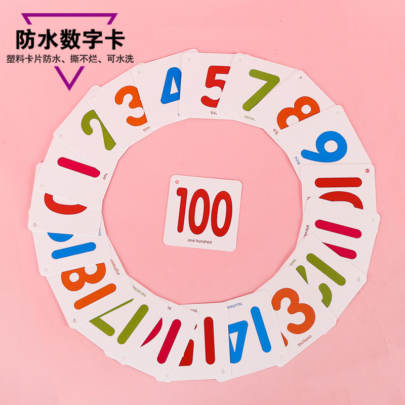 Young Child Digital Card 1-100 Kindergarten Mathematics Enlightenment Early-taught Double-sided With TuLarge Card Baby Recognition-Taobao