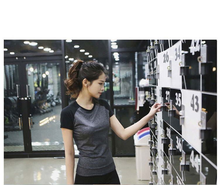 Một nửa tay áo Chạy ngắn tay Làm khô nhanh Áo thun thể thao Phụ nữ tập thể dục Quần ngọn Quần Yoga Mặc thun cổ áo mùa hè áo thể thao nữ ba lỗ