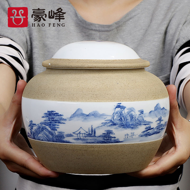 HaoFeng your up ceramics pu 'er tea box sealing coarse some ceramic soil can store food as cans sealed POTS candy jar