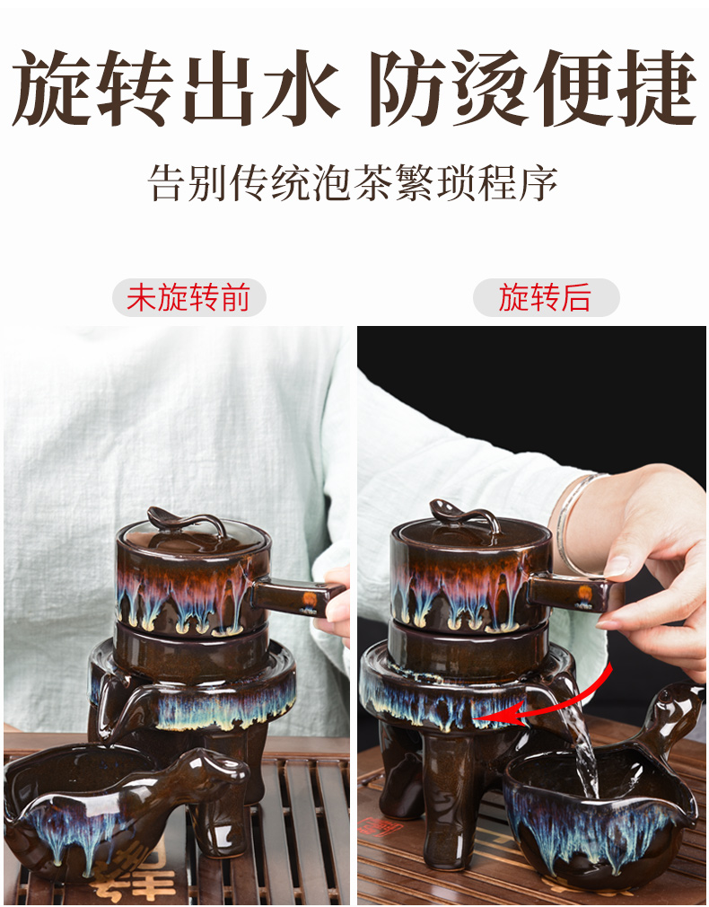 HaoFeng Japanese the whole piece of ebony wood tea tray tea saucer violet arenaceous kung fu tea set suit household teapot