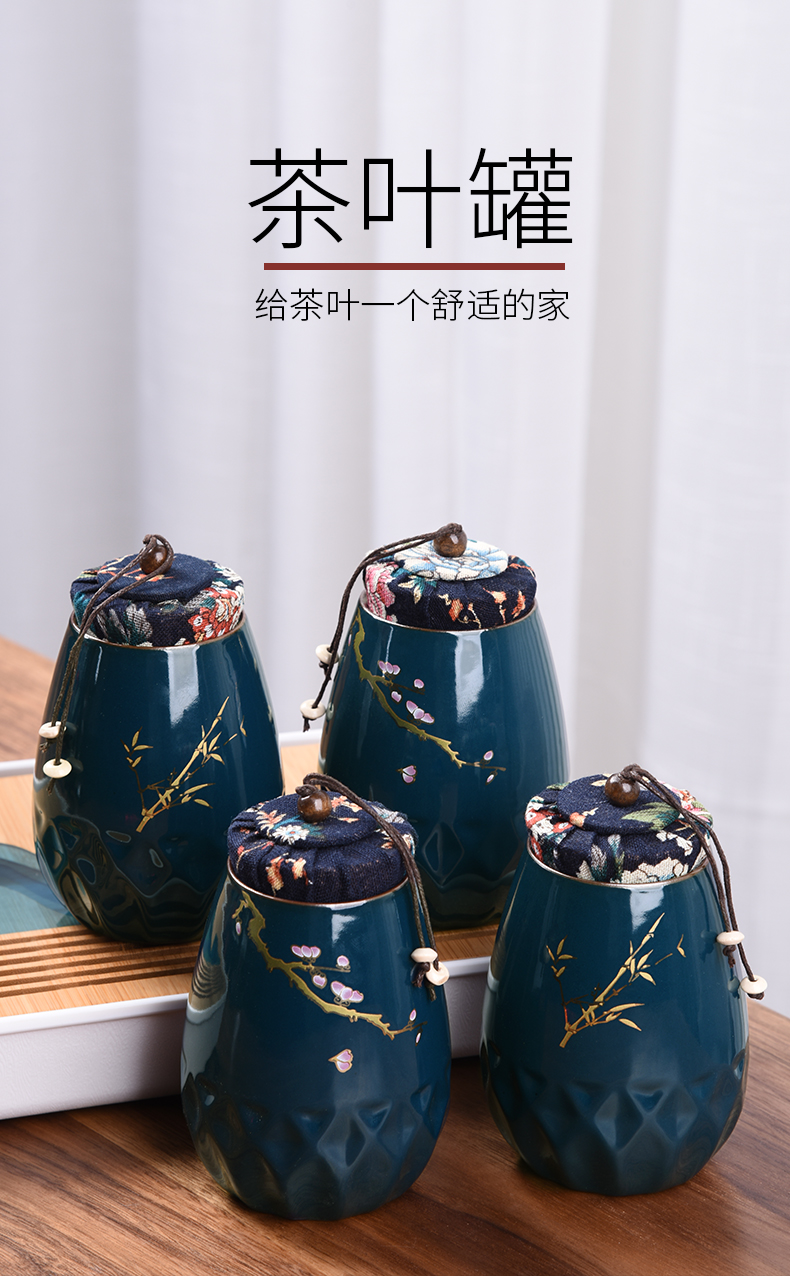 HaoFeng caddy fixings ceramic tea set suit household seal tank storage tanks tieguanyin store receives puer tea pot