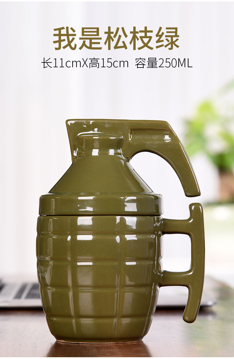 HaoFeng creative glass ceramic cups of tea a cup of water glass coffee cup move trend office mark cup with a spoon
