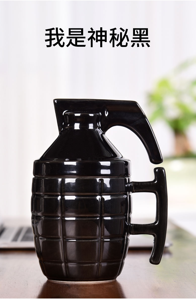 HaoFeng creative glass ceramic cups of tea a cup of water glass coffee cup move trend office mark cup with a spoon