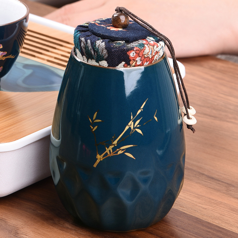 HaoFeng caddy fixings ceramic tea set suit household seal tank storage tanks tieguanyin store receives puer tea pot