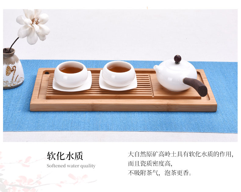 HaoFeng dehua porcelain white porcelain kung fu tea set jade teapot teacup a pot of 2 cup travel office gift box