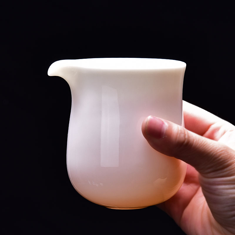 HaoFeng white tea sea jade porcelain kung fu tea set dehua white porcelain heat - proofing thickening large points fair keller of tea