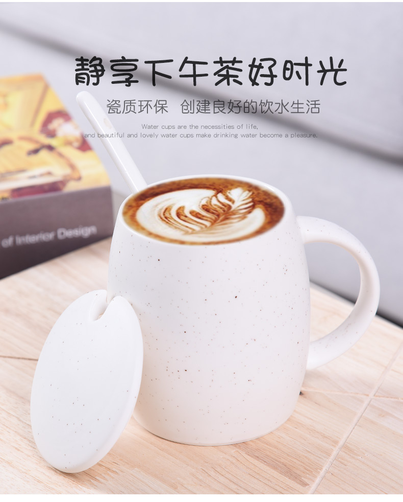 HaoFeng creative mugs ceramic cups of coffee cup milk cup breakfast cup express cartoon cup with a spoon