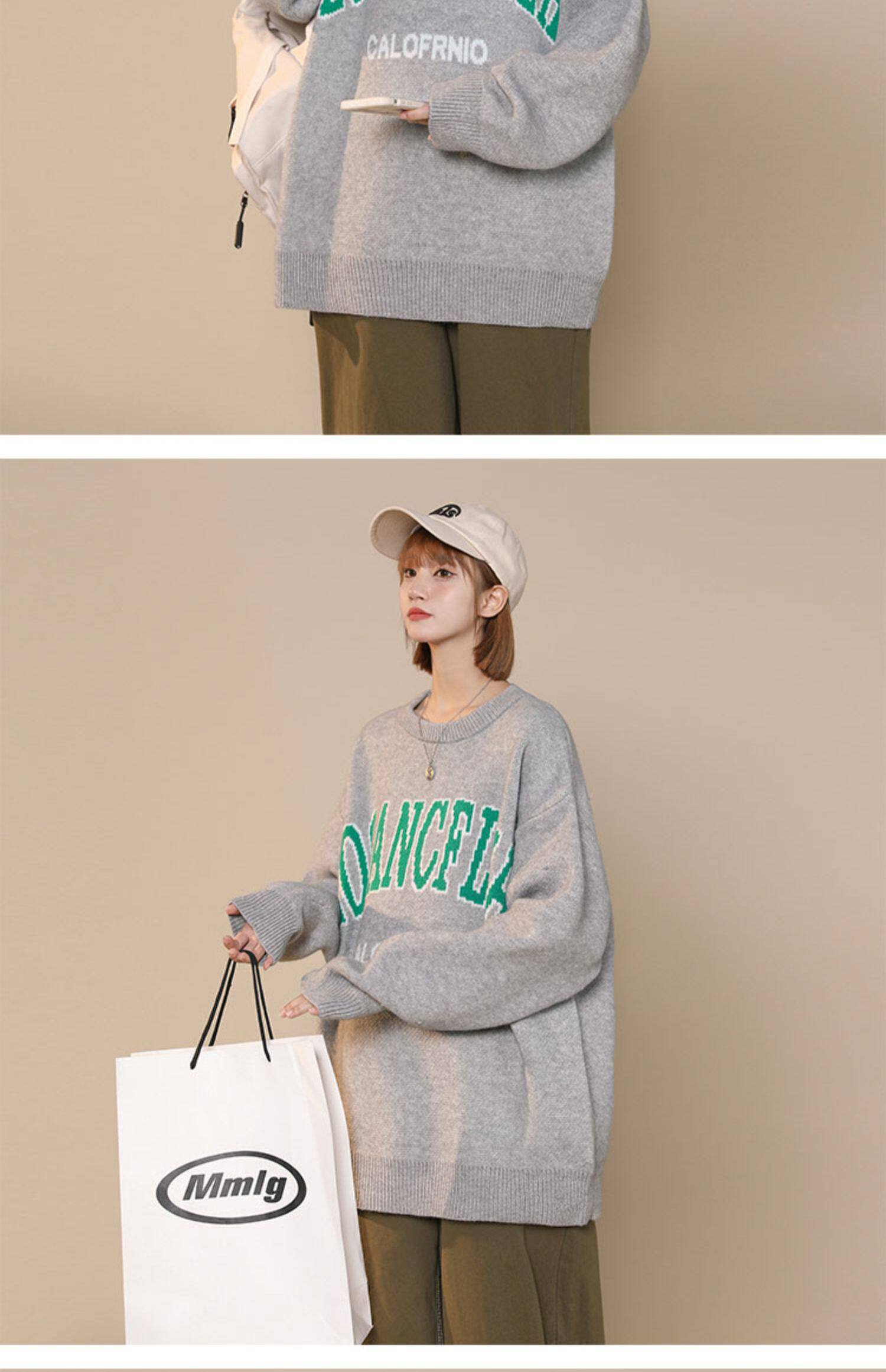 Women's Round Neck Embroidered Sweater For Women & Unisex Style_voghion.com