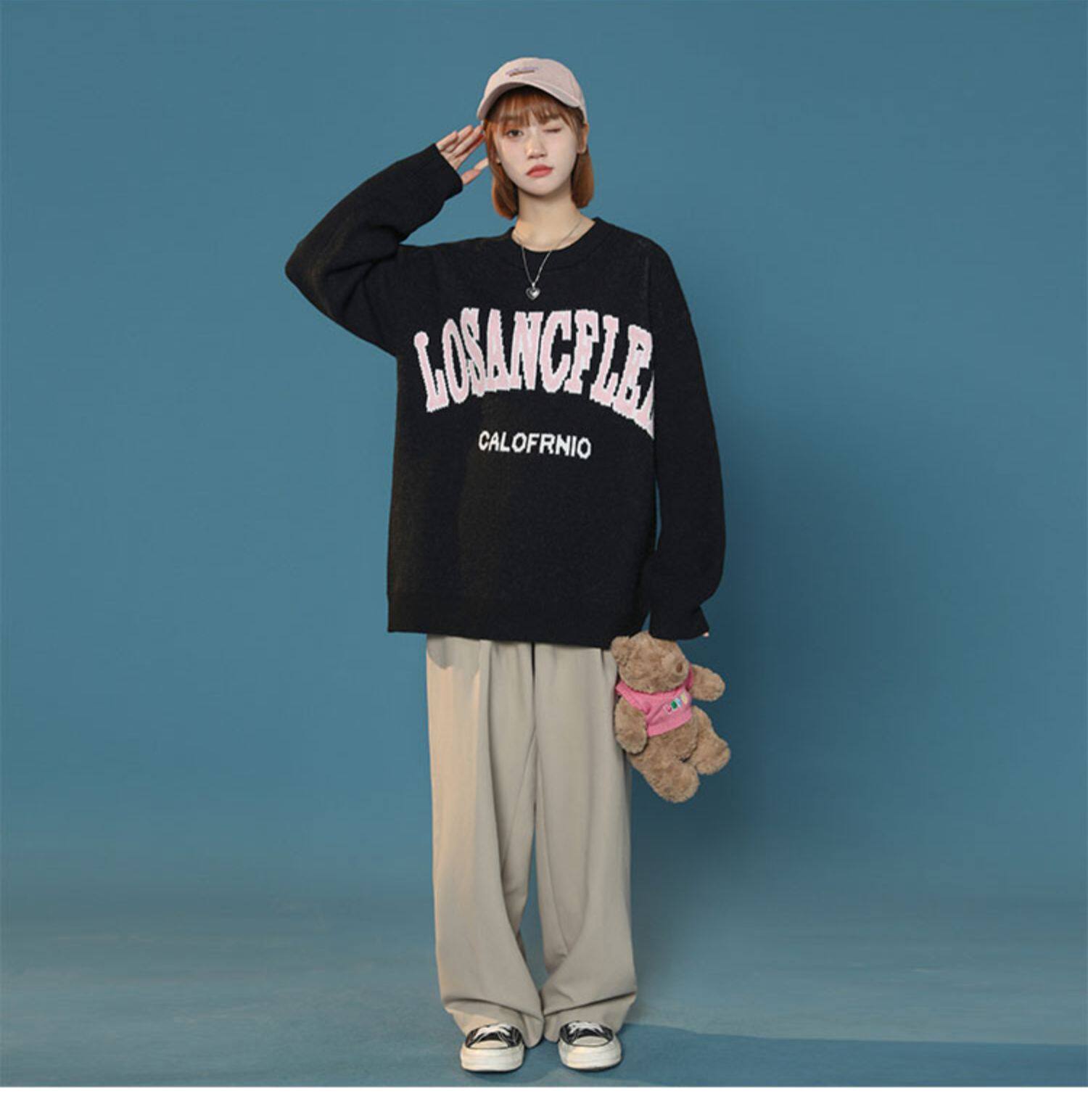 Women's Round Neck Embroidered Sweater For Women & Unisex Style_voghion.com
