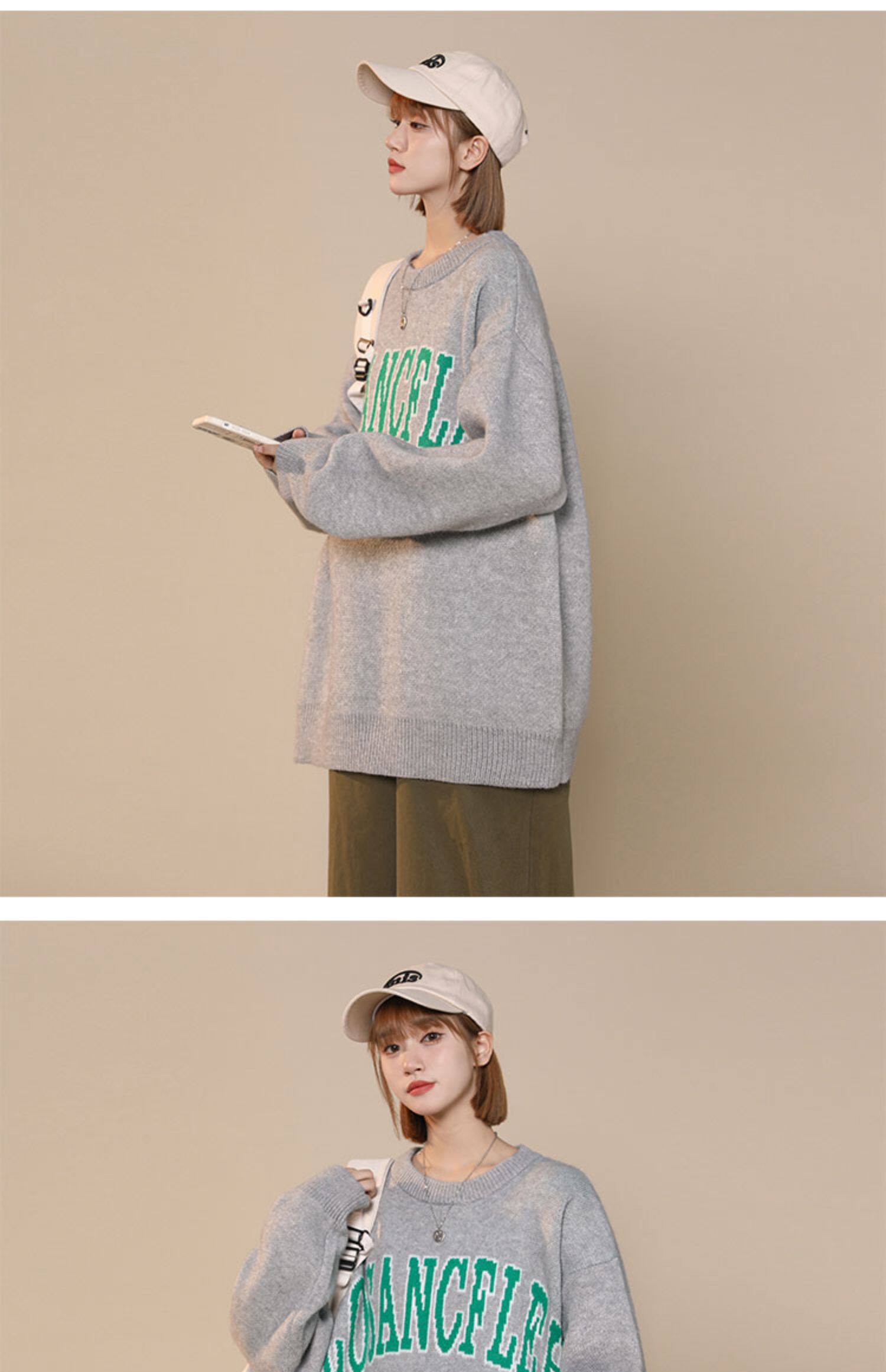 Women's Round Neck Embroidered Sweater For Women & Unisex Style_voghion.com