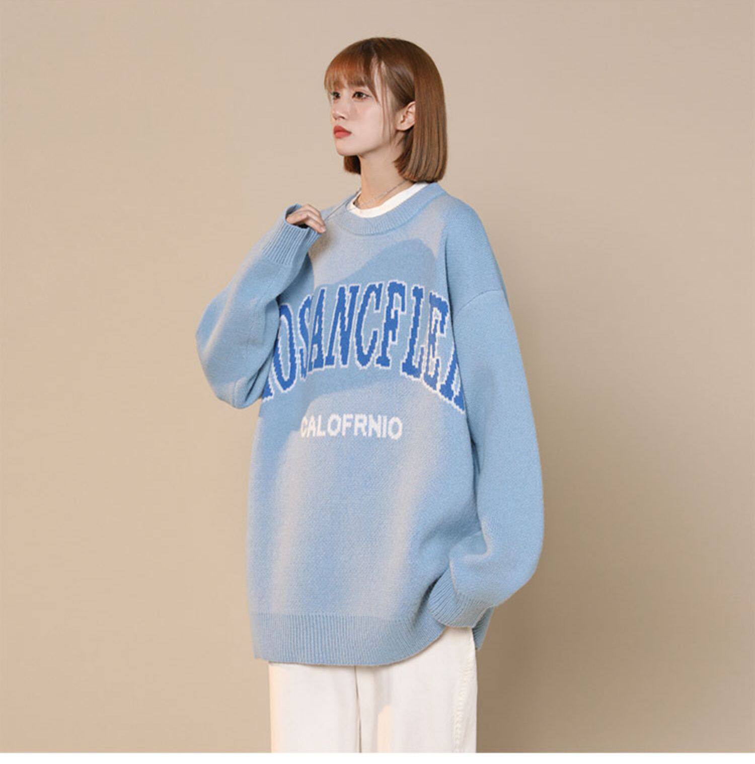 Women's Round Neck Embroidered Sweater For Women & Unisex Style_voghion.com