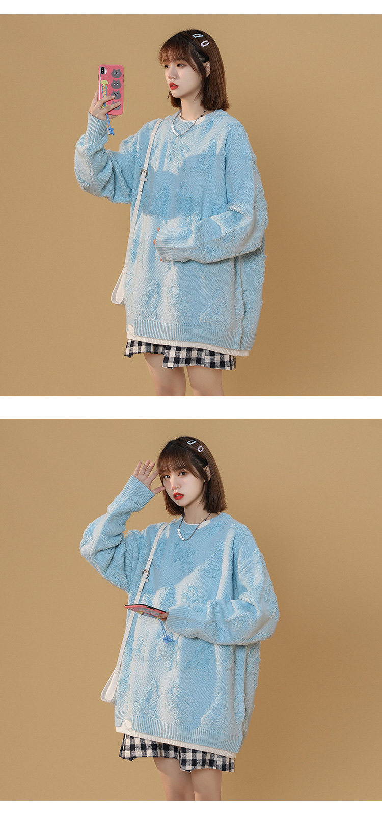 Damen Winterpullover Mit Gesticktem Frottee-detail Und Rundhals_voghion.com
