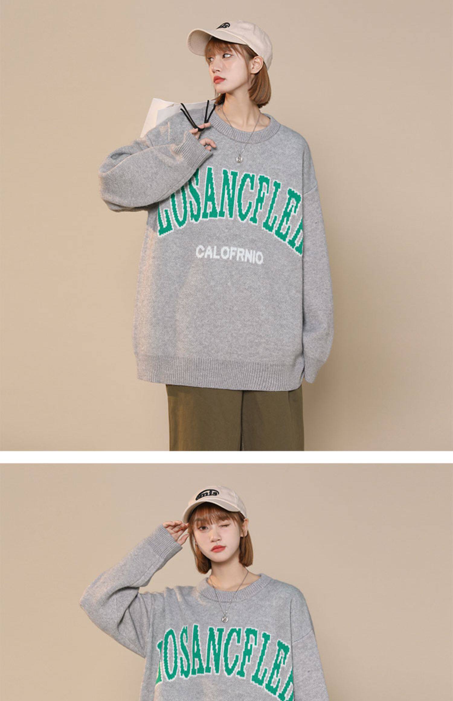 Women's Round Neck Embroidered Sweater For Women & Unisex Style_voghion.com