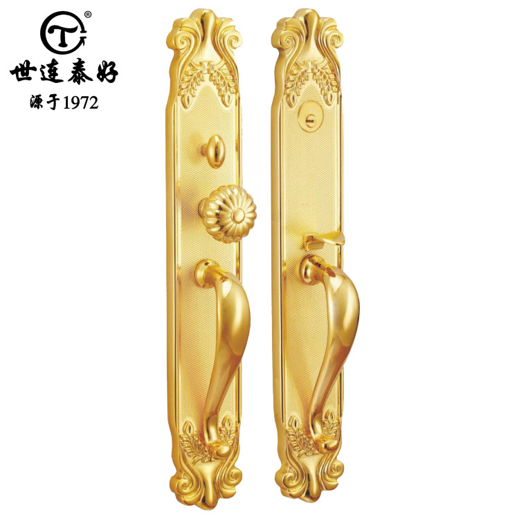 Shilingtai good copper lock copper door lock Villa European type copper door open door open door lock LC6688