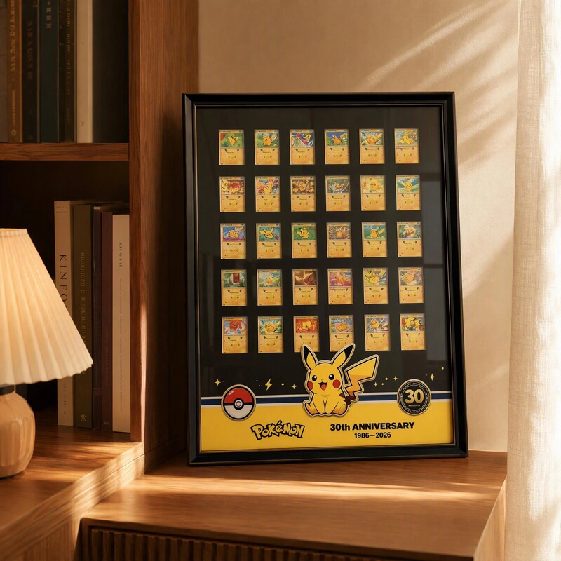 Suitable for 6.9*9.5 Shell Card Tiles Ptcg Pokémon 30Th Anniversary Pikachu Card Framing Storage Display Frame