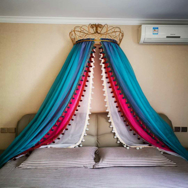 Princess Bedmantle National Wind Decorated Bedhead veil Bed curtain Southeast Asia Multi-layer Crown Stand