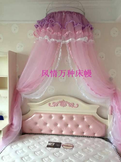 Phong cách 10.000 loại giường công chúa giấc mơ màu hồng rèm phòng ngủ đầu giường sợi giường trang trí sợi giường màn che giường ktx