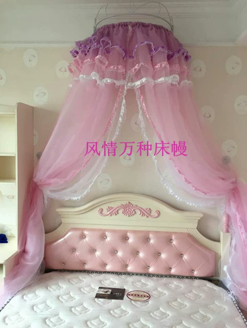 Phong cách 10.000 loại giường công chúa giấc mơ màu hồng rèm phòng ngủ đầu giường sợi giường trang trí sợi giường rèm giường tầng