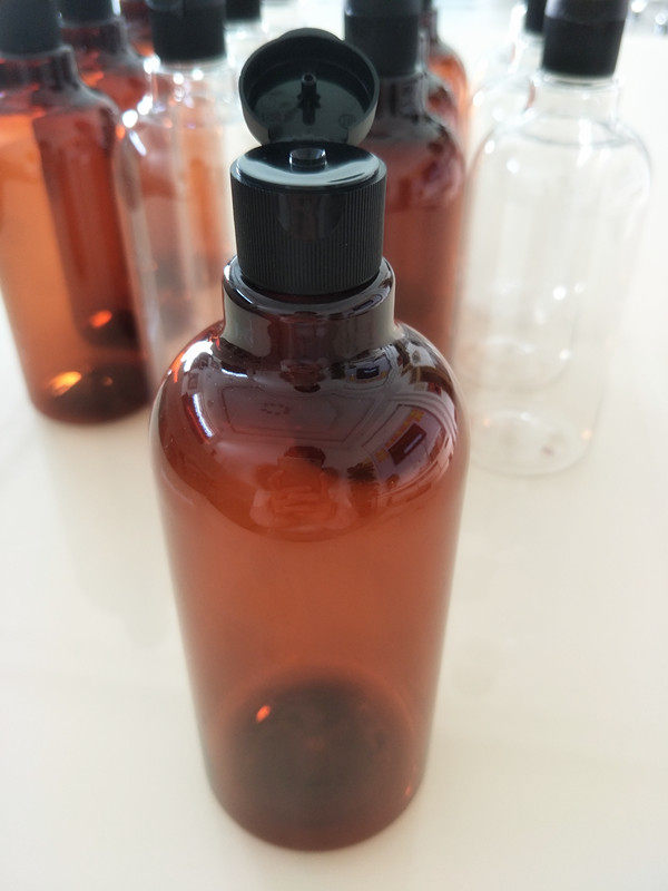 500ML Shampoo Bottle Hair Care Vegan Air Bottle Butterfly Lid Flip split Bottle Tea Color Transparent